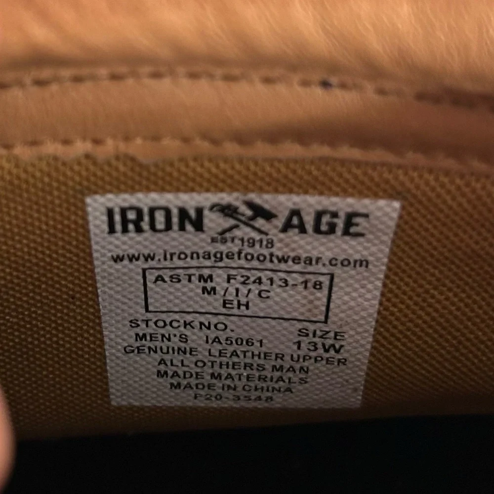 Iron Age Reinforcer 6” Electrical Steel Toe Work Safety Boots Men’s 13W IA5061